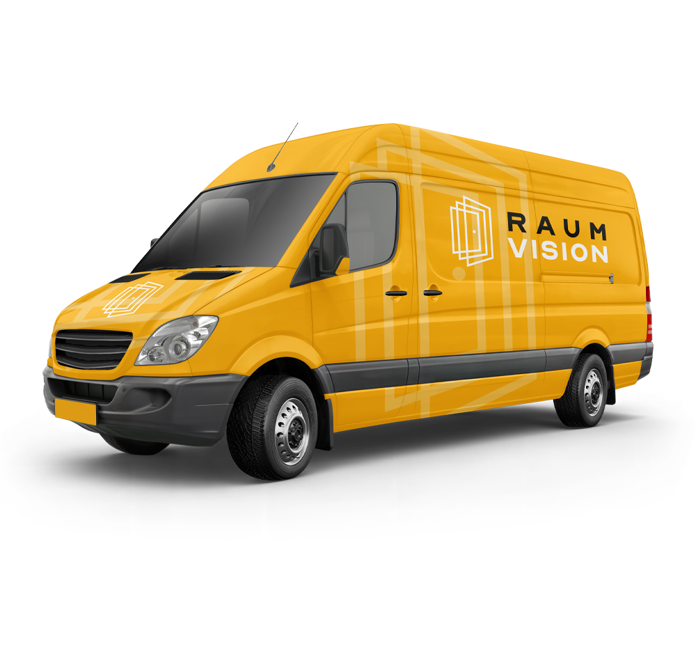 RaumVision Einsatzfahrzeug und Werbebanner